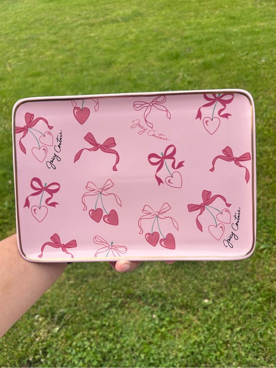 Juicy Couture Other - Juicy Couture Pink Heart & Bow Ceramic Trinket Tray NEW